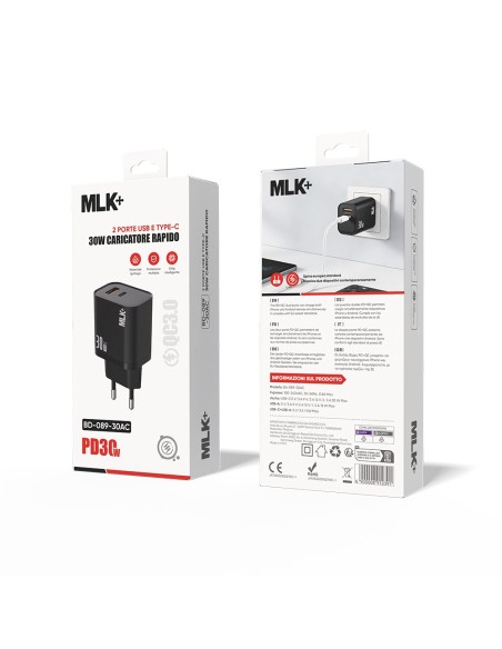 Chargeur secteur PD+QC à double port