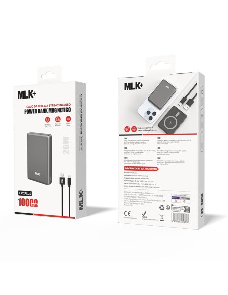 MLK+ ULTRAFLACHE MAGNETISCHE POWERBANK 10000MAH 20W MIT 15W DRAHTLOSER AUFLADUNG