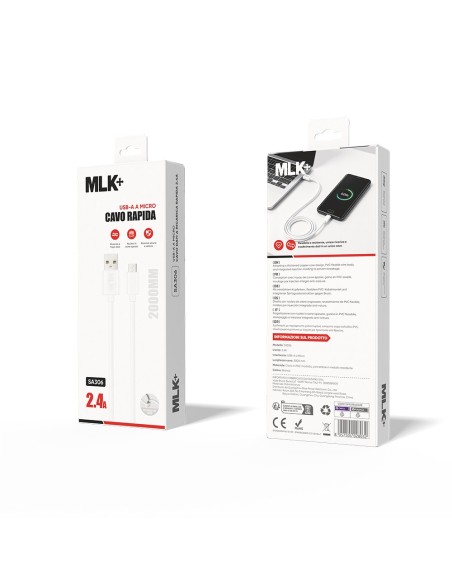 MLK+ CÂBLE DE CHARGE ET DE DONNÉES CONNECTEUR 2.4A V8 200CM
