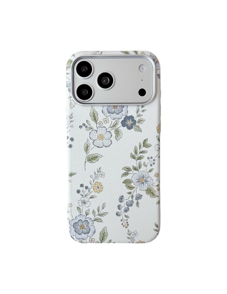 Hartes Cover mit Magnetverschluss und Blumenmuster sowie geprägten Details