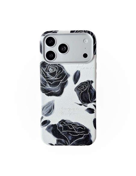 Hartes Cover mit Magnetverschluss und Blumenmuster sowie geprägten Details