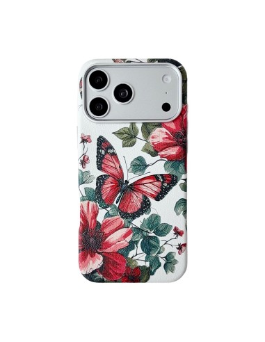 Hartes Cover mit Magnetverschluss und Blumenmuster sowie geprägten Details