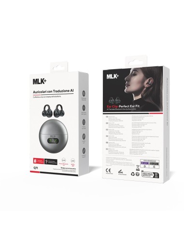 MLK+ EAR-CLIP BLUETOOTH OHRHÖRER MIT LED-ANZEIGE UND AI ECHTZEIT-ÜBERSETZUNG