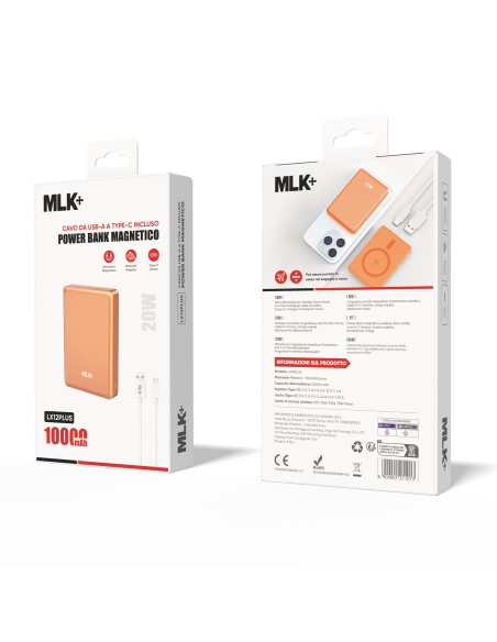 MLK+ POWER BANK MAGNETICO ULTRA SLIM 10000mAh 20W CON RICARICA WIRELESS 15W
