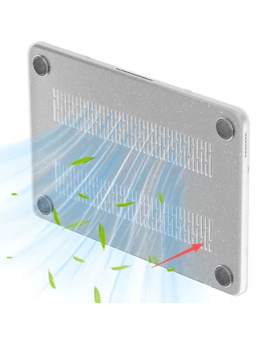 CUSTODIA RIGIDA TRASPARENTE GLITTER PER MACBOOK