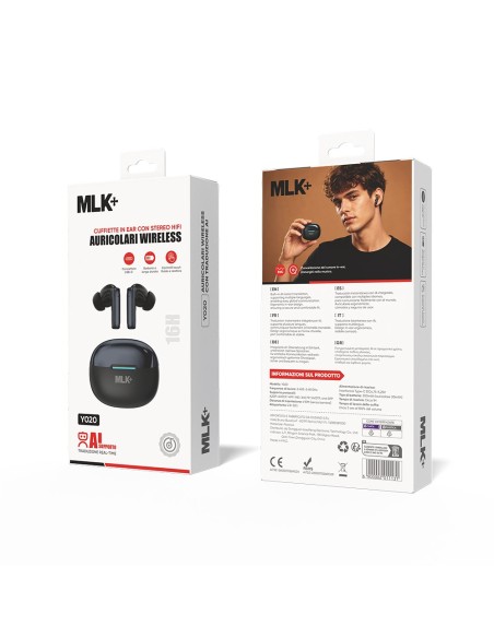 MLK+ AURICOLARI BLUETOOTH IN-EAR SATINATI CON AI