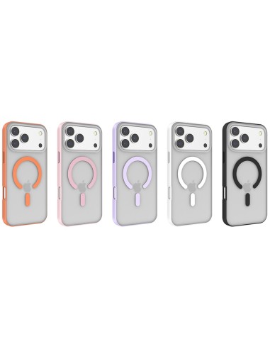 HALBSTARRE, HALBTRANSPARENTE, MAGNETISCHE HÜLLE MIT FARBIGEN RÄNDERN