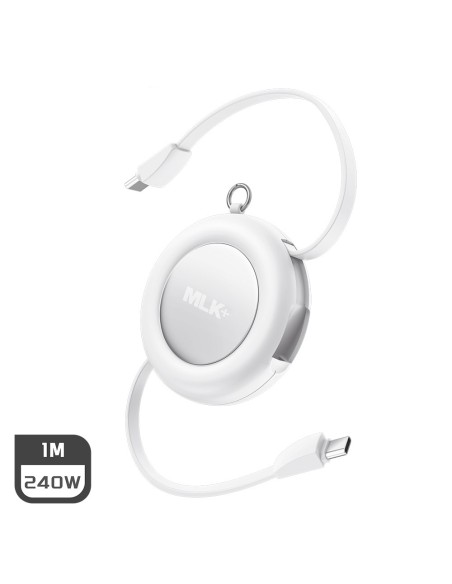 MLK+ COMPACT, RETRACTABLE 240W USB-C TO USB-C CABLE, 1MT