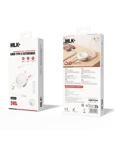 MLK+ CAVO USB-C A USB-C 240W COMPATTO E RETRATTILE 1MT