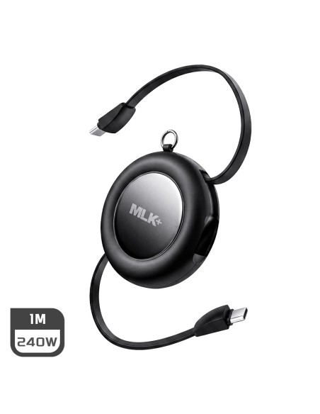 MLK+ USB-C-zu-USB-C-Kabel, 240 W, kompakt und einziehbar, 1 m