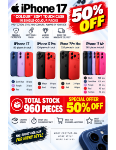 STOCK COVER SOFT TOUCH iPhone 17 Series - 960pz  in pacchi monocolore 2