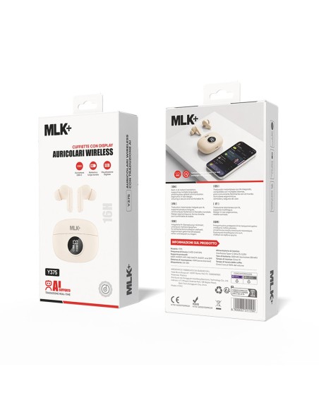 MLK+ AURICOLARI WIRELESS CON TRADUZIONE AI E DISPLAY