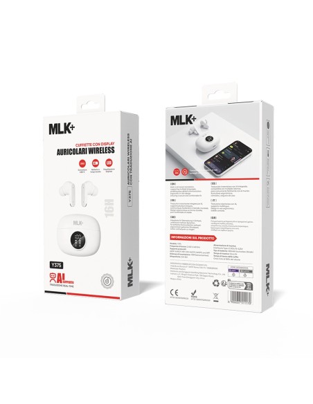 MLK+ WIRELESS EARBUDS WITH AI TRANSLATION AND DISPLAY