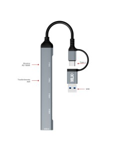 MLK+ 5-IN-1-MULTIPORT-HUB MIT USB-A- UND USB-C-ANSCHLÜSSEN SOWIE UNTERSTÜTZUNG FÜR 100-W-PD-LADEFUNKTION 2