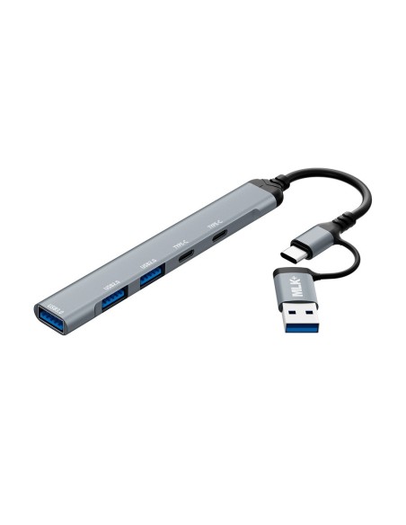 MLK+ HUB MULTIPORTA 5 IN 1 CON USB-A E USB-C E SUPPORTO ALLA RICARICA PD 100W