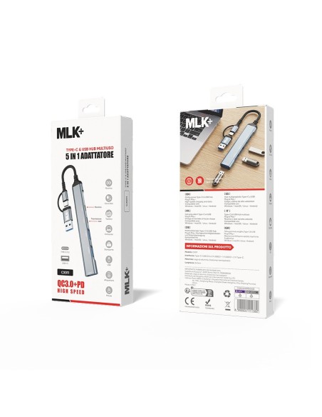 MLK+ HUB MULTIPORT 5-EN-1 AVEC USB-A, USB-C ET CHARGE PD 100 W