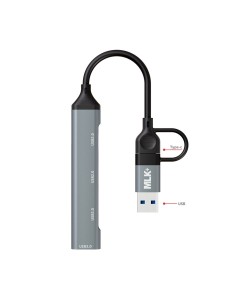 MLK+ HUB COMPACT 4-EN-1 AVEC PORTS USB-A ET USB-C