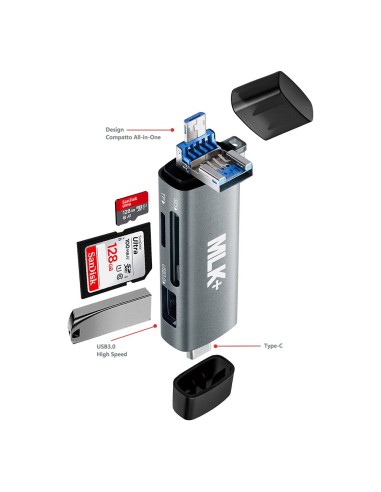 MLK+ 6-IN-1 OTG USB 3.0 SD/TF TYPE-C MICRO-USB CARD READER