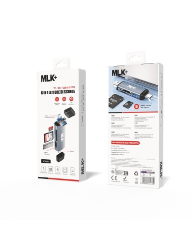 MLK+ LETTORE DI SCHEDE 6 IN 1 OTG USB 3.0 SD/TF TYPE-C MICRO-USB