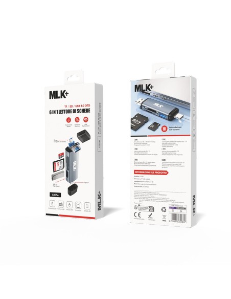 MLK+ LECTEUR DE CARTES 6-EN-1 OTG USB 3.0 SD/TF TYPE-C MICRO-USB