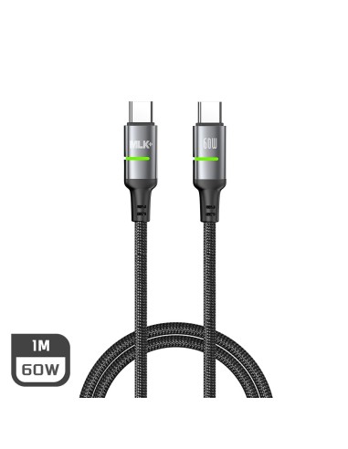 MLK+ CÂBLE TRESSÉ 60 W USB-C VERS USB-C AVEC LED
