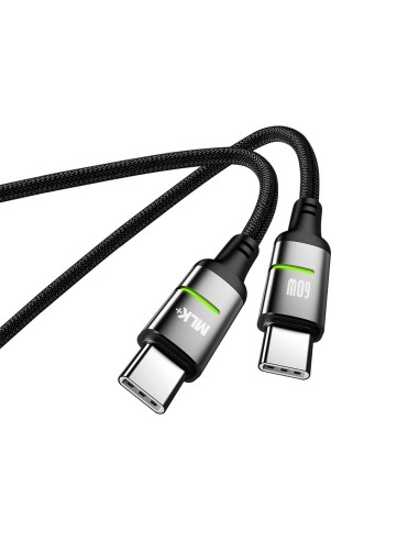 MLK+ 60W USB-C-ZU-USB-C-KABEL MIT GEFLOCHTENEM SCHLAUCH UND LED