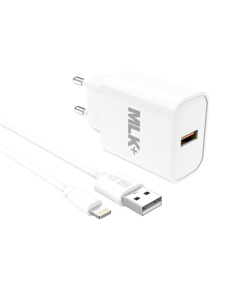 MLK+ 18W USB QC 3.0 AC ADAPTER WITH LIGHTNING CABLE