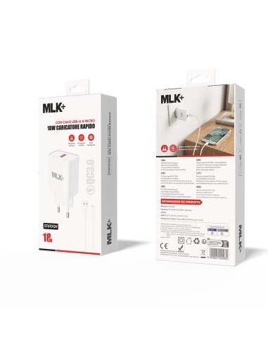 MLK+ 18W QC 3.0 USB AC ADAPTER WITH MICRO-USB CABLE
