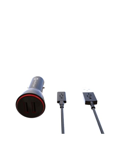100CM 2.1A DUAL USB CAR CHARGER WITH V8 MICRO USB CABLE