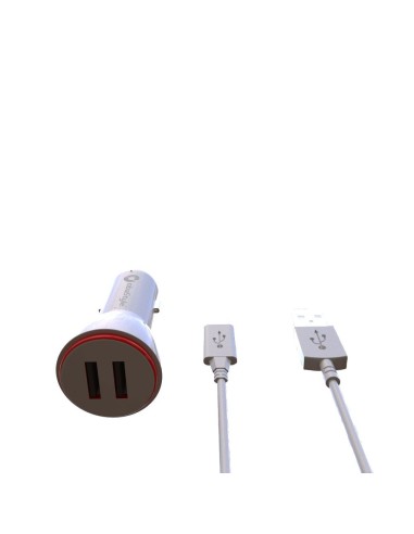 100CM 2.1A DUAL USB CAR CHARGER WITH V8 MICRO USB CABLE
