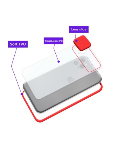 COVER SEMIRIGIDA SEMITRASPARENTE CON PROTEZIONE FOTOCAMERA