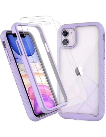 ULTRA CLEAR DOUBLE PROTECTION HARD COVER CASE WITH COLOURED EDGES