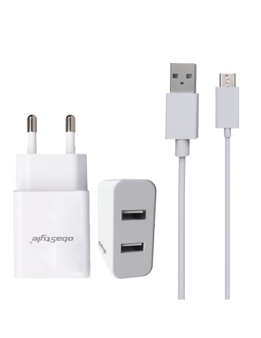 LADEGERÄT MIT KABEL V8 DUAL PORT USB 2.1A
