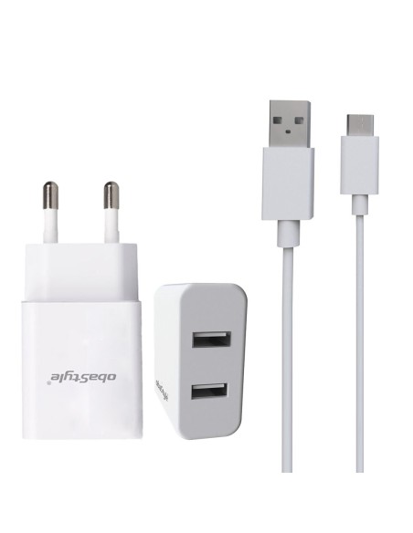 CHARGEUR UNIVERSEL USB 2.1A AVEC CABLE TYPE C