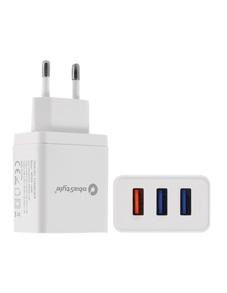 2.4A DUAL PORT + QC PORT 3.0A USB TRAVEL WALL CHARGER
