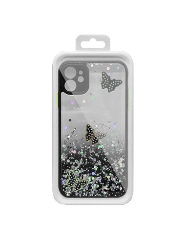 COUVERTURE RIGIDE TRANSPARENTE AVEC STRASS ET BORDURES COLORÉES