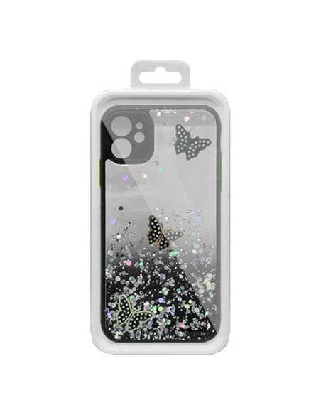 COUVERTURE RIGIDE TRANSPARENTE AVEC STRASS ET BORDURES COLORÉES