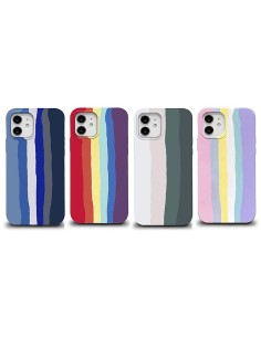 RAINBOW EFFECT SOFT TOUCH LIQUID SILICONE RUBBER SEMI HARD COVER CASE