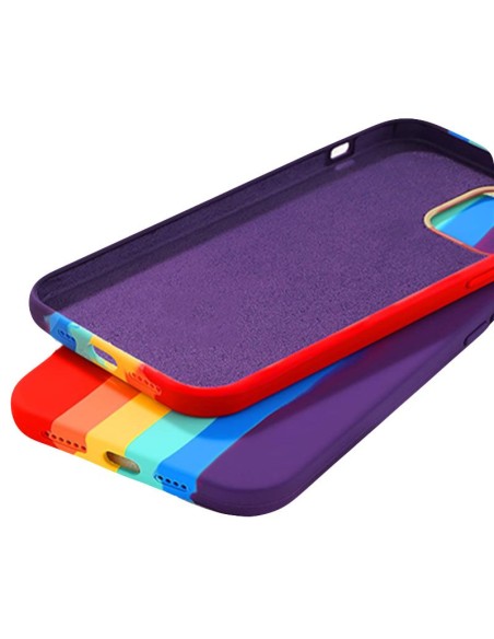 RAINBOW EFFECT SOFT TOUCH LIQUID SILICONE RUBBER SEMI HARD COVER CASE