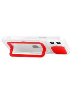 SEMIHARD SEMICLEAR COVER CASE WITH LENS PROTECTION AND FOLDABLE SUPPORT