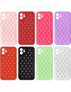 QUILTED SOFT COVER CASE WITH RHINESTONES