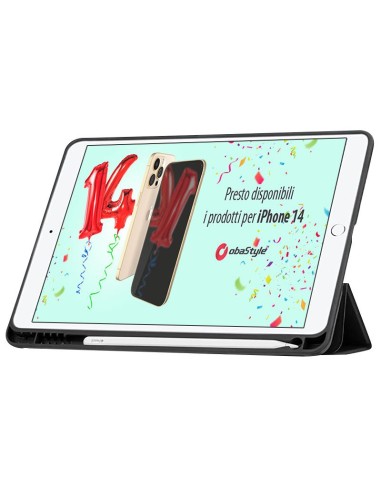 CUSTODIA A LIBRO PIEGHEVOLE PER TABLET CON SCOMPARTO PENNA