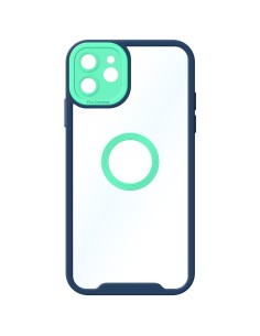 COVER RIGIDA TRASPARENTE CON BORDI COLORATI E FORO LOGO