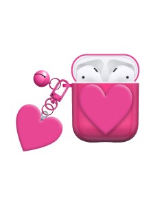 PROTECTIVE CASE FOR WIRELESS EARPHONES WITH HEART CHARMS