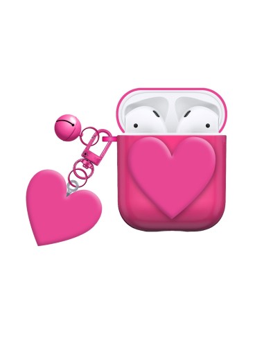 PROTECTIVE CASE FOR WIRELESS EARPHONES WITH HEART CHARMS