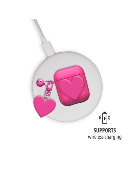CUSTODIA PROTETTIVA PER AURICOLARI CON CHARM CUORE