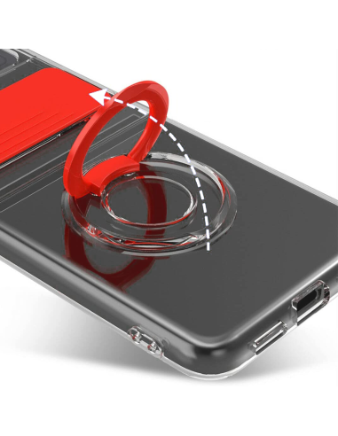 COVER MORBIDA CON PROTEZIONE FOTOCAMERA E SUPPORTO AD ANELLO INTEGRATO