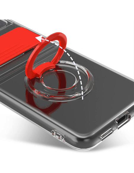 COVER MORBIDA CON PROTEZIONE FOTOCAMERA E SUPPORTO AD ANELLO INTEGRATO