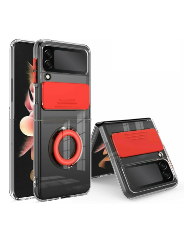 SOFT CLEAR COVER CASE WITH LENS PROTECTION AND INTEGRATED RING SUPPORT