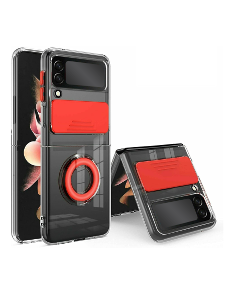 SOFT CLEAR COVER CASE WITH LENS PROTECTION AND INTEGRATED RING SUPPORT